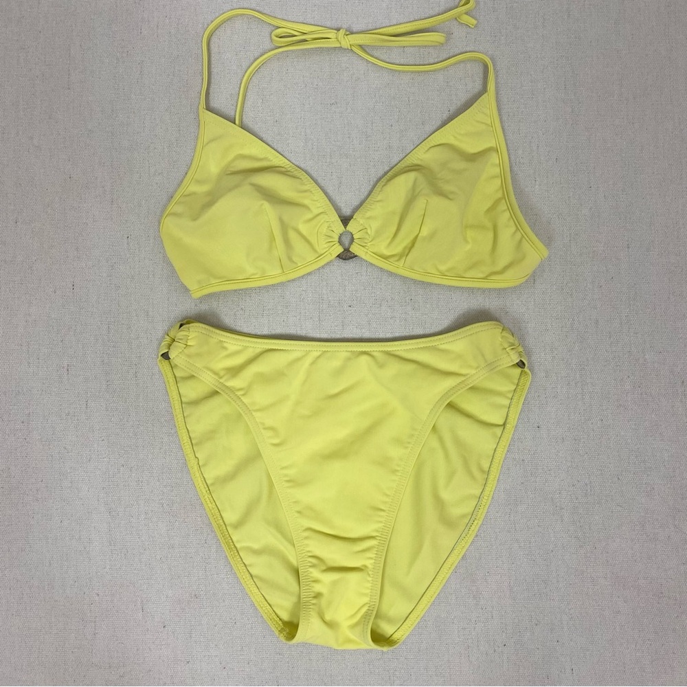 Vintage Yellow Bikini 2 Piece Set Size 38